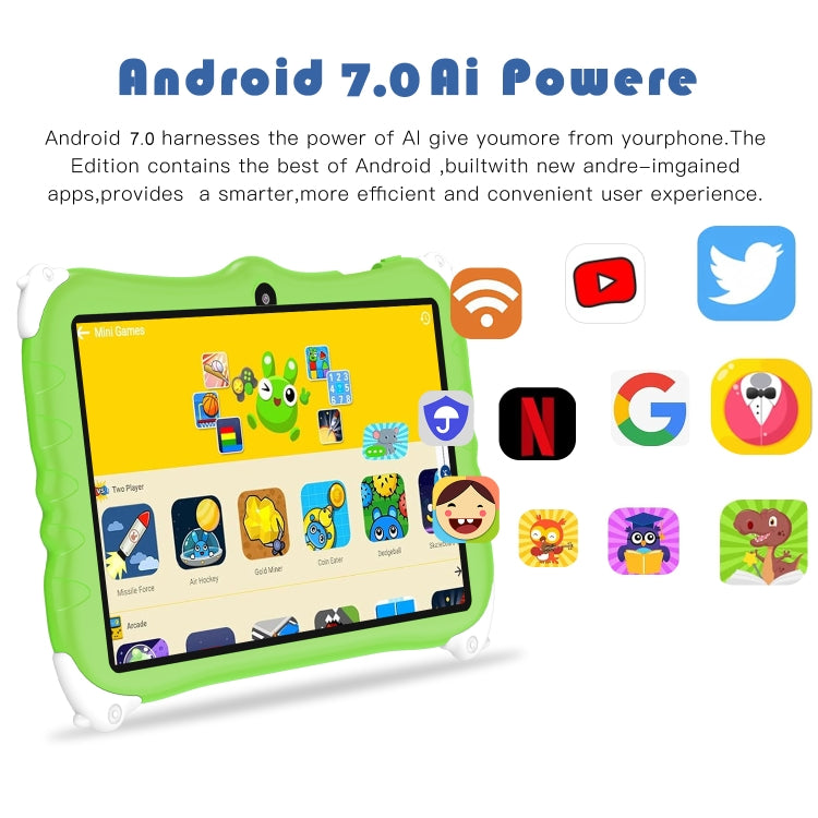 Penguin 7 inch WiFi Kids Tablet PC, Android 7.0 MT6735 Octa Core CPU, 2GB+16GB