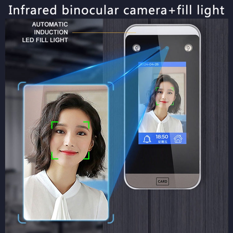 Realand F100 4.3 inch Capacitive Touch Screen Face Fingerprint Card Attendance Machine, F100