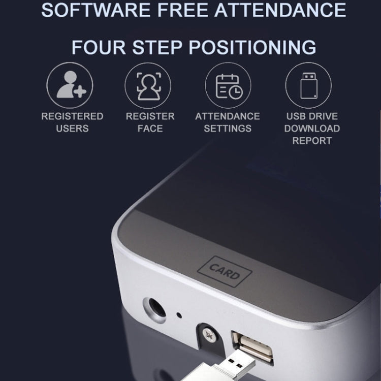 Realand F100 4.3 inch Capacitive Touch Screen Face Fingerprint Card Attendance Machine, F100