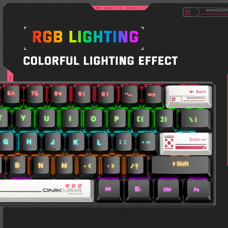 ONIKUMA G55 61 Keys RGB Colorful Lighting Wired Gaming Mechanical Keyboard, G55