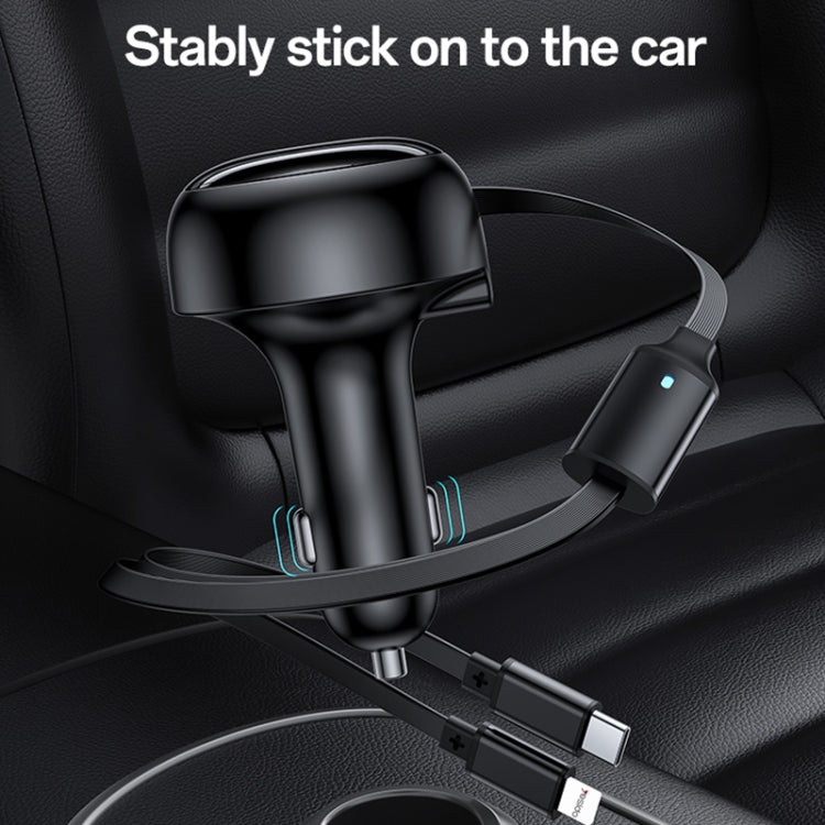 Yesido Y61 53W Type-C + 8 Pin Retractable Cable 3 in 1 Car Charger, Y61