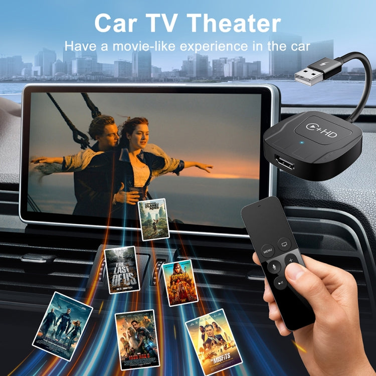 USB and HDMI Wired to Wireless CarPlay Auto Adapter, USB + HDMI Square