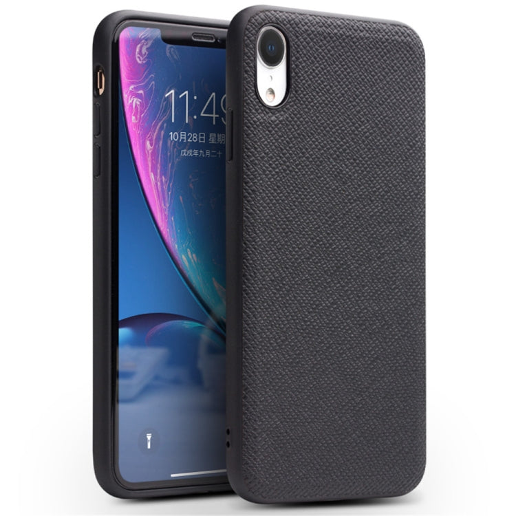 QIALINO 2 in 1 Cross Texture Top-grain Leather + PC + TPU Horizontal Flip Leather Case with Holder & Card Slots, For iPhone XS / X, For iPhone XS Max, For iPhone XR