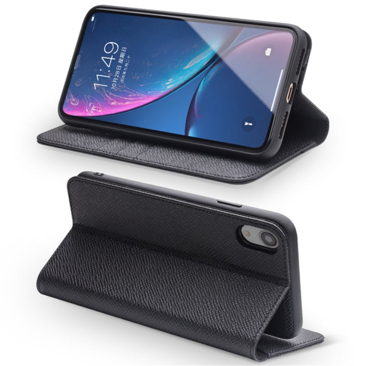 QIALINO 2 in 1 Cross Texture Top-grain Leather + PC + TPU Horizontal Flip Leather Case with Holder & Card Slots, For iPhone XS / X, For iPhone XS Max, For iPhone XR