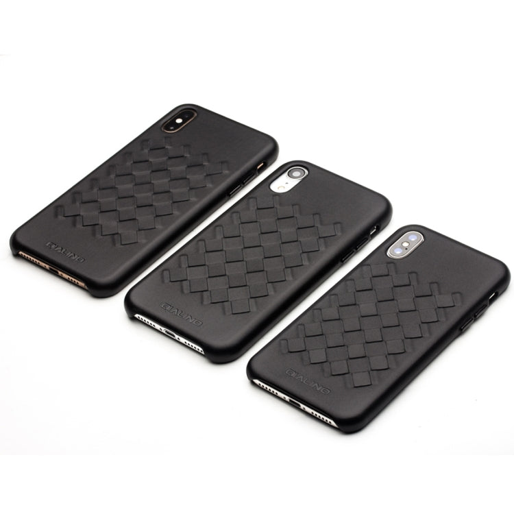 QIALINO Shockproof Weave Cowhide Leather Protective Case, For iPhone XS, For iPhone XR, For iPhone XS Max