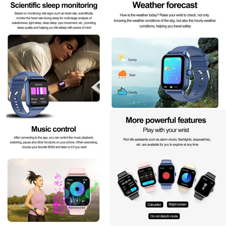 ZW36A 1.83 inch BT Call Smart Watch, Blood oxygen / Blood Pressure / Heart Rate