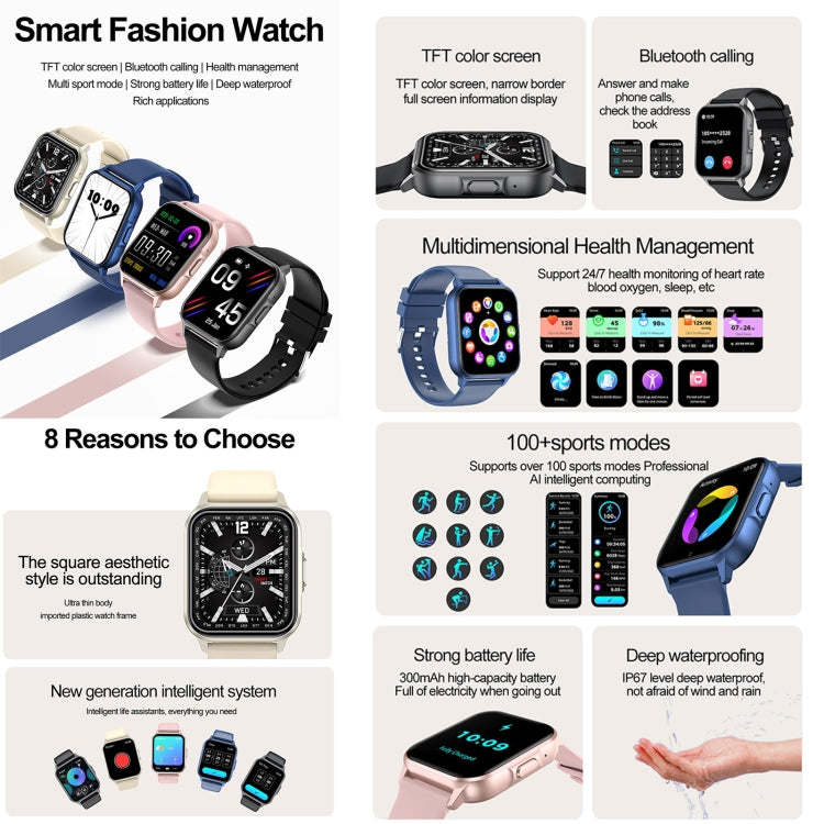 ZW36 1.83 inch BT Call Smart Watch, Blood oxygen / Blood Pressure / Heart Rate