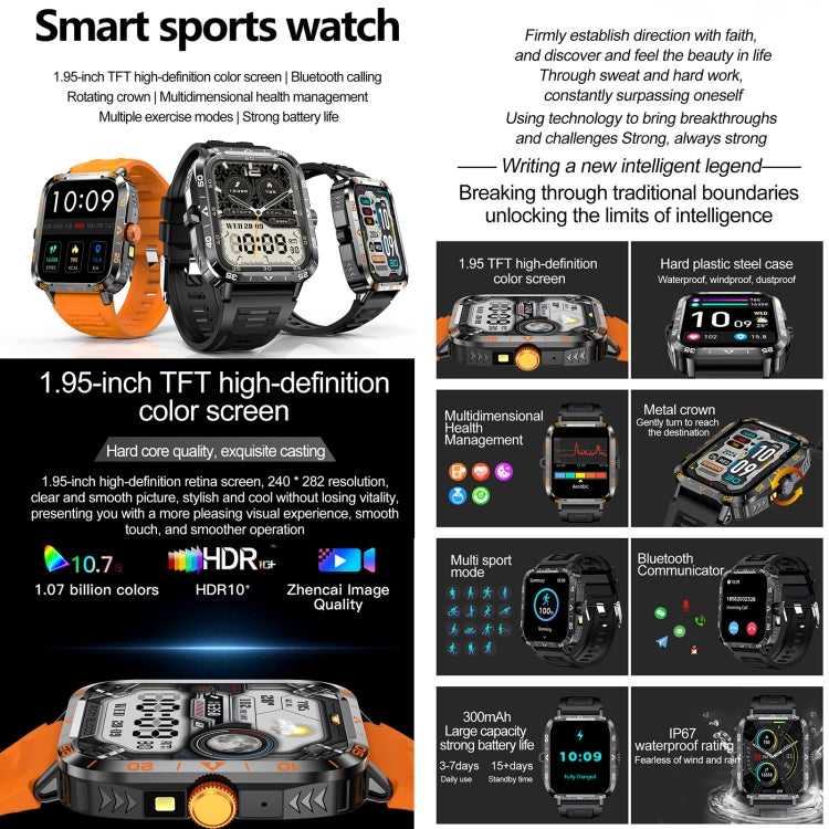 ZW59 1.95 inch BT Call Sports Smart Watch, Blood Oxygen / Heart Rate / Remote Photography