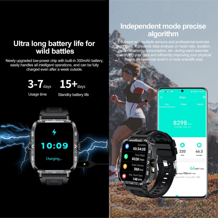ZW59 1.95 inch BT Call Sports Smart Watch, Blood Oxygen / Heart Rate / Remote Photography