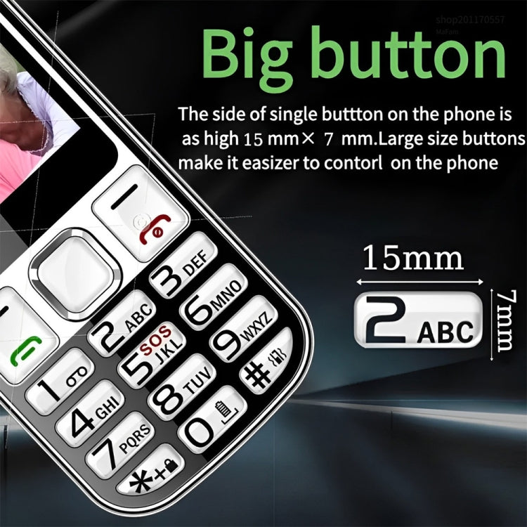 W26 Elder Keypad Phone, 2.2 inch, 6800mAh, 21 Keys, SOS, FM, Dual SIM, GSM, EU Plug, US Plug, UK Plug