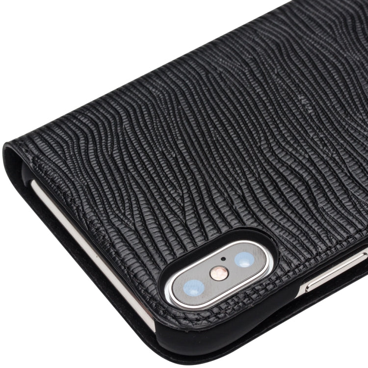 QIALINO Lizard Texture Horizontal Flip Leather Case with Smart View Window & Sleep / Wake-up Function, For iPhone XS / X