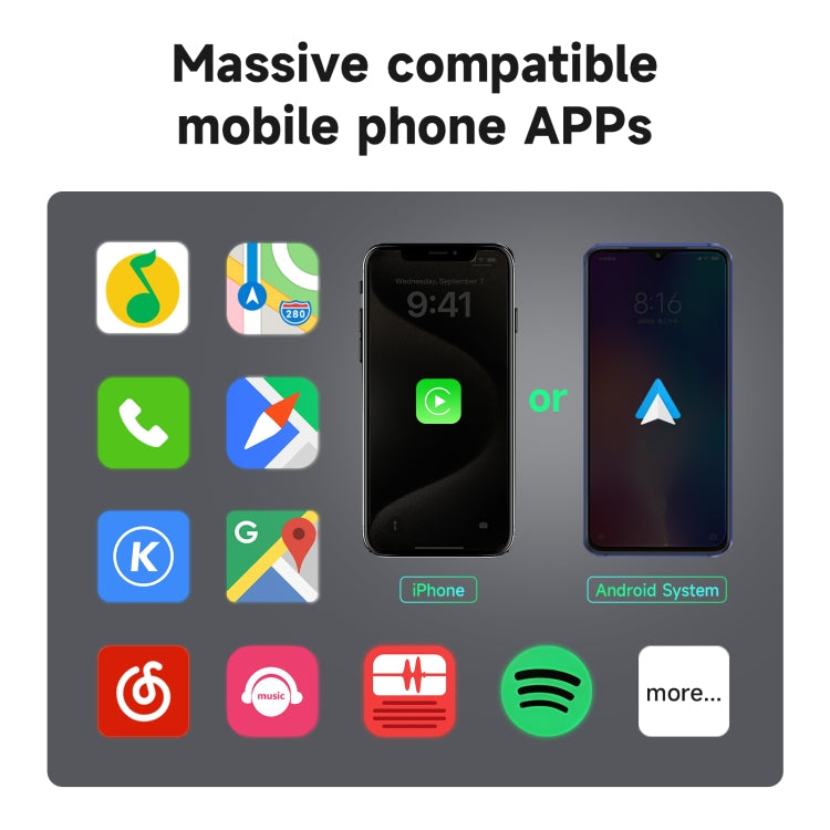 2 in 1 Apple CarPlay / Android Auto USB, Type-C Dual Ports Wired to Wireless CarPlay Adapter