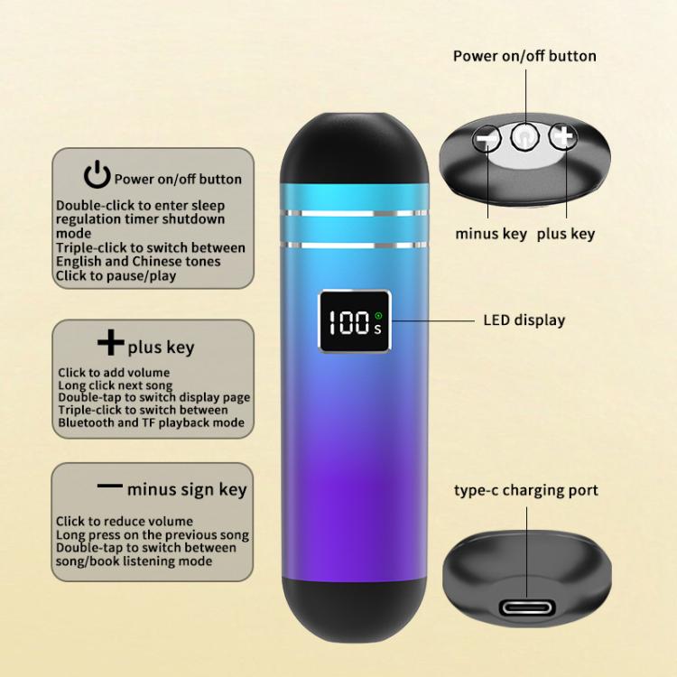 QY09 Bone Conduction Bluetooth 5.3 Sleep Speaker, QY09 (Purple), QY09 (Grey)