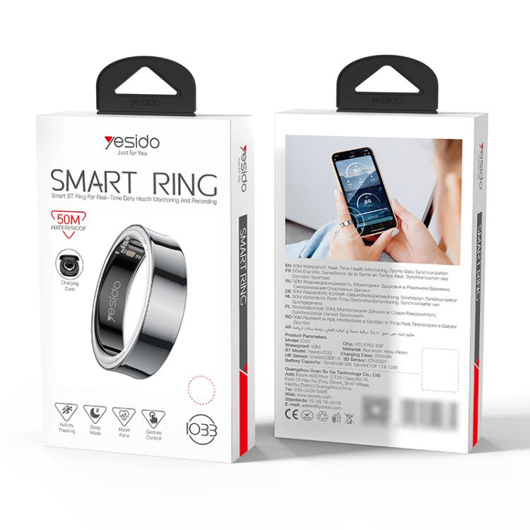 Yesido IO33 Health Monitor Smart Ring, Support Body Temperature / Heart Rate / Blood Pressure / Female Physiological Reminder, 57mm Inner Circumference, 60mm Inner Circumference, 63mm Inner Circumference, 65mm Inner Circumference, 68mm Inner Circumference