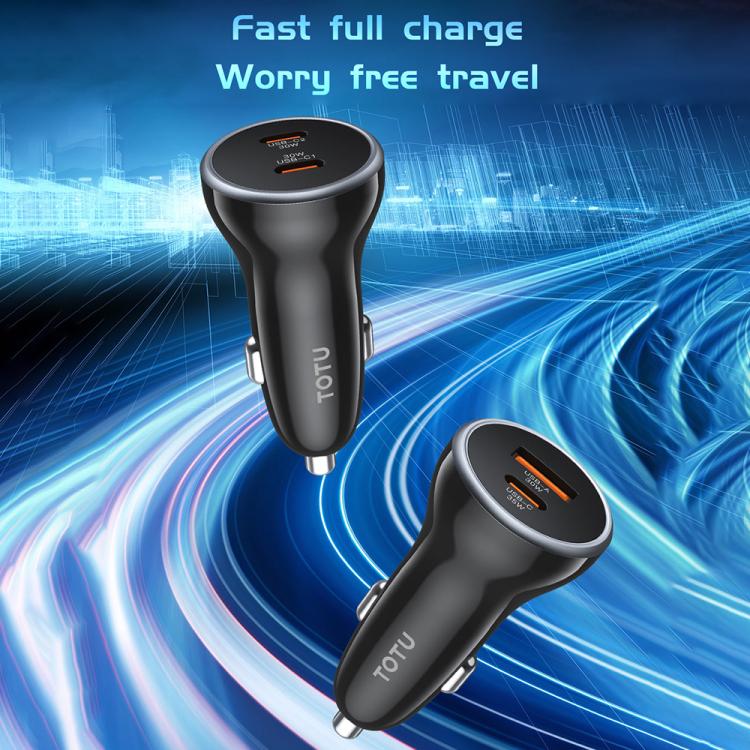 TOTU CC-5 65W USB-A and USB-C / Type-C Dual Ports Fast Charging Car Charger, CC-5