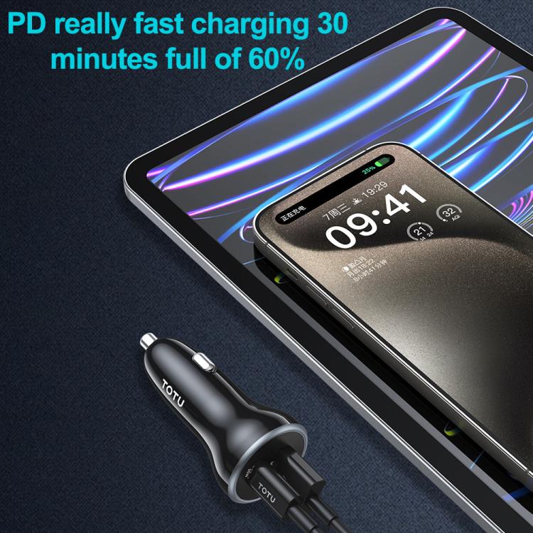 TOTU CC-6 60W USB-C / Type-C Dual Ports Fast Charging Car Charger, CC-6