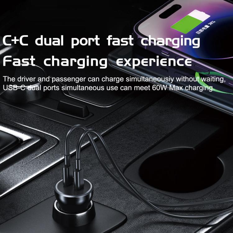 TOTU CC-6 60W USB-C / Type-C Dual Ports Fast Charging Car Charger, CC-6