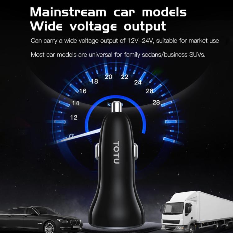 TOTU CC-6 60W USB-C / Type-C Dual Ports Fast Charging Car Charger, CC-6