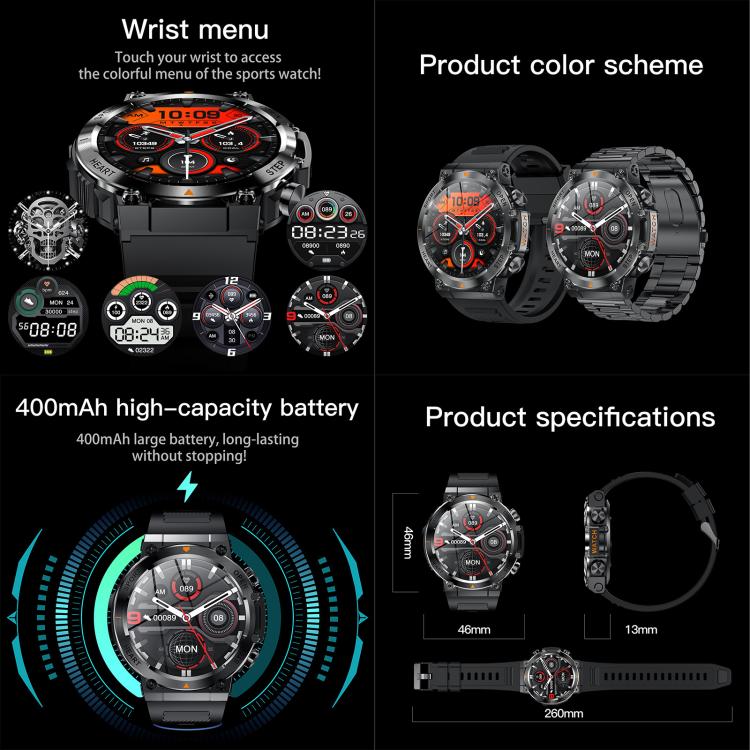 AK61 BT Call Smart Watch, Support Blood Pressure / Heart Rate / Sports Health Monitoring Fitness Tracker