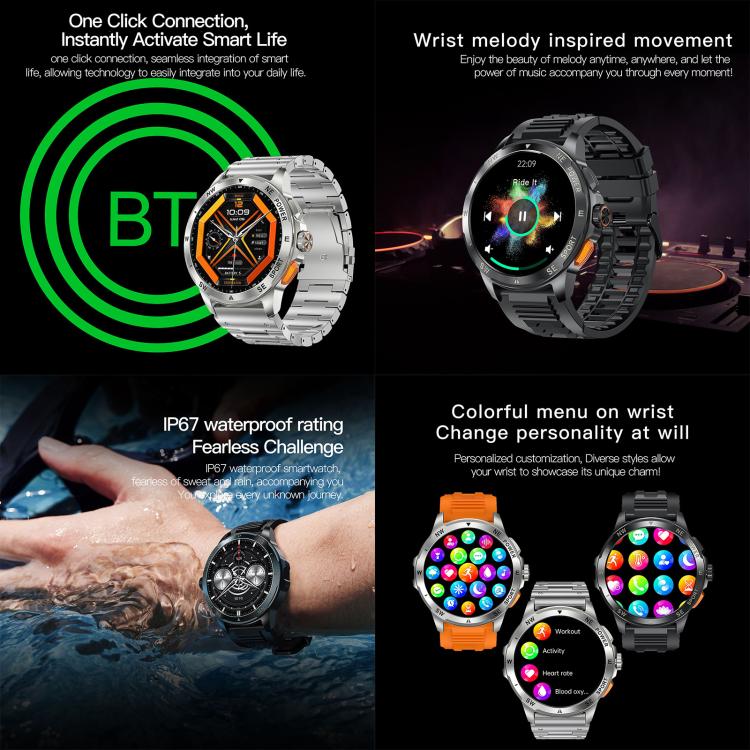 AK77 BT Call Smart Watch, Support Blood Oxygen / Blood Pressure / Heart Rate / Sports Health Monitoring Fitness Tracker