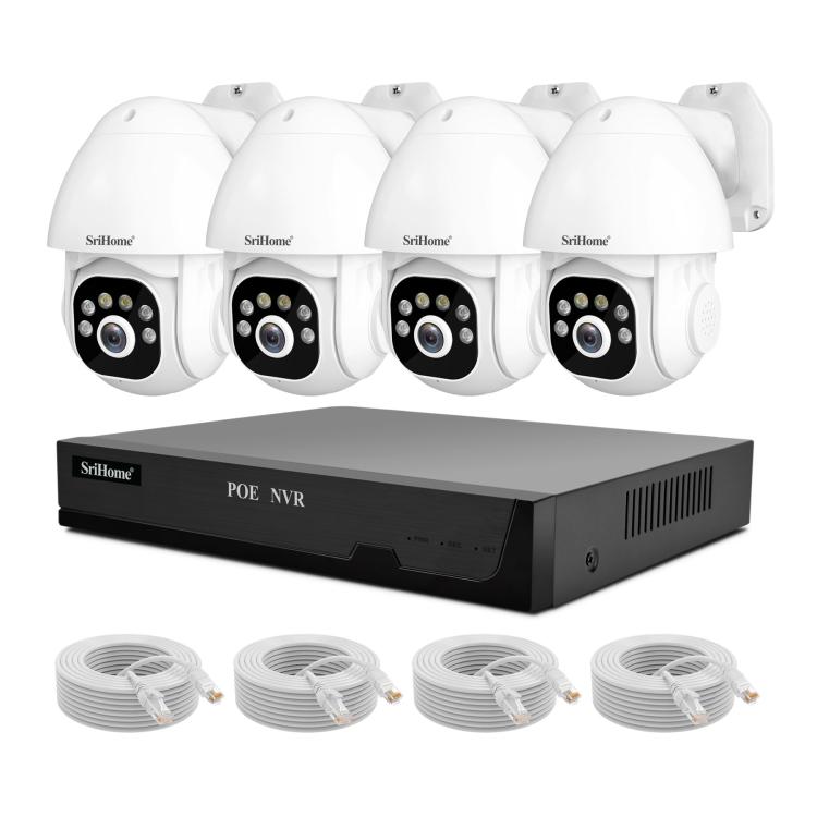 SriHome NVS005-PoE039 5MP 4CH HD PoE NVR Security Camera System Kit, NVS005-PoE039