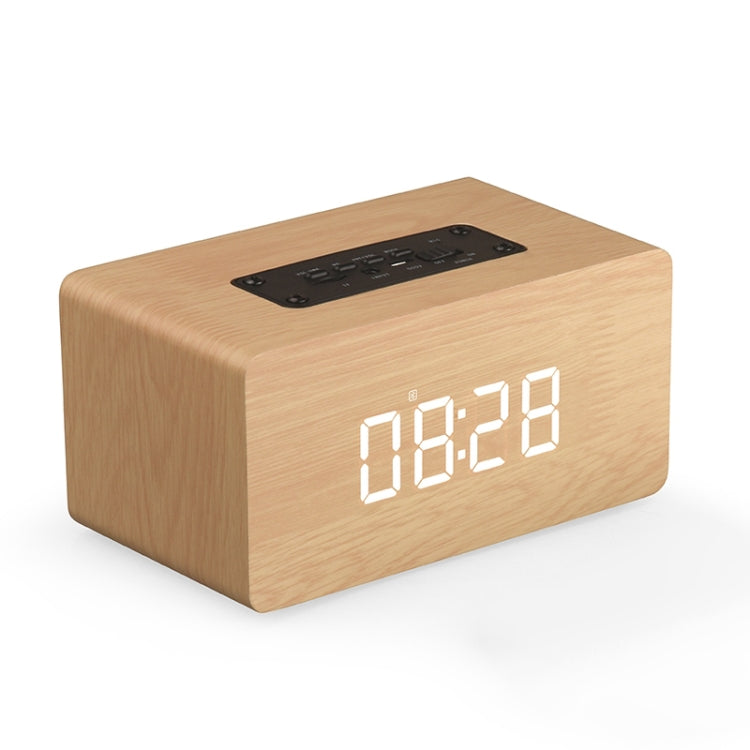 W5C Subwoofer Wooden Clock Bluetooth Speaker, Support TF Card & 3.5mm AUX, Brown Wood, Yellow Wood
