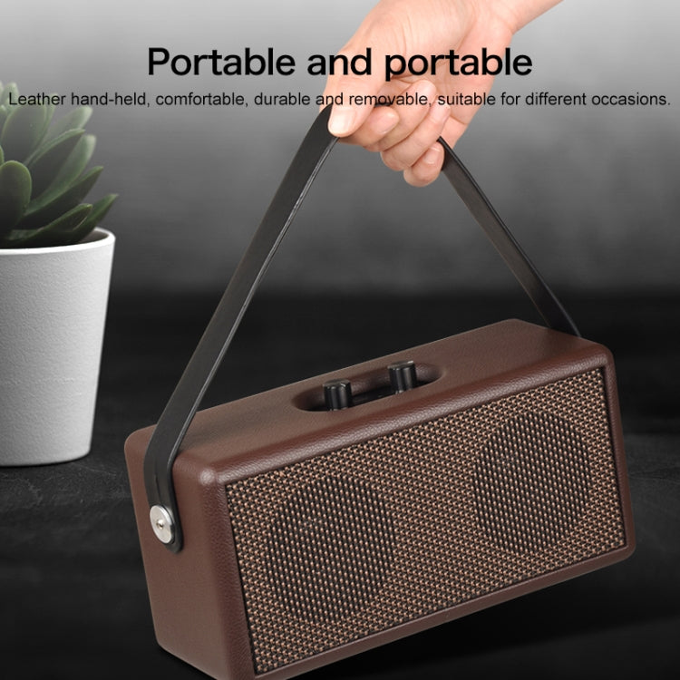 D30 Portable Subwoofer Wooden Bluetooth 4.2 Speaker, Support TF Card & 3.5mm AUX & U Disk Play