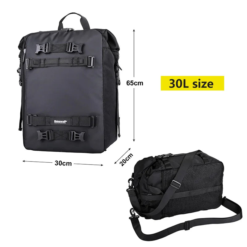 Motorbike Motorcycle Luggage Pack Multi-Function Waterproof Motocross Rear Seat Bag 10L 20L 30L Outdoor Riding Backpack