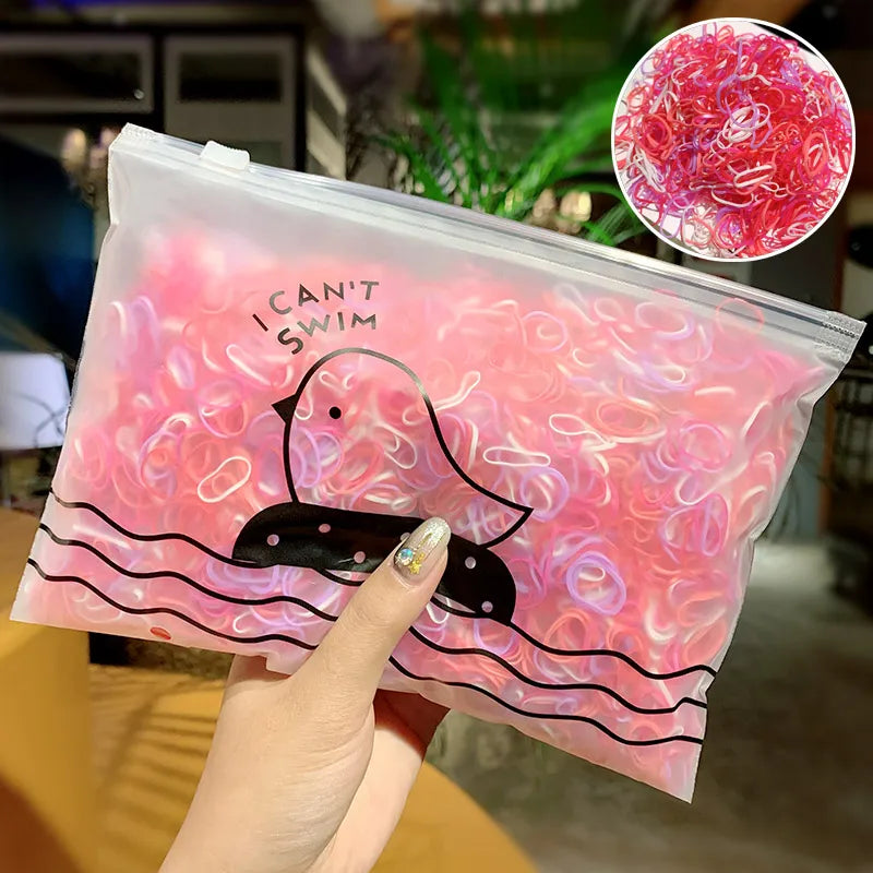 1000pcs/Pack Girls Colorful Small Disposable Rubber Bands Gum For Ponytail Hold Scrunchie Hair Bands Fashion Hair Accessories