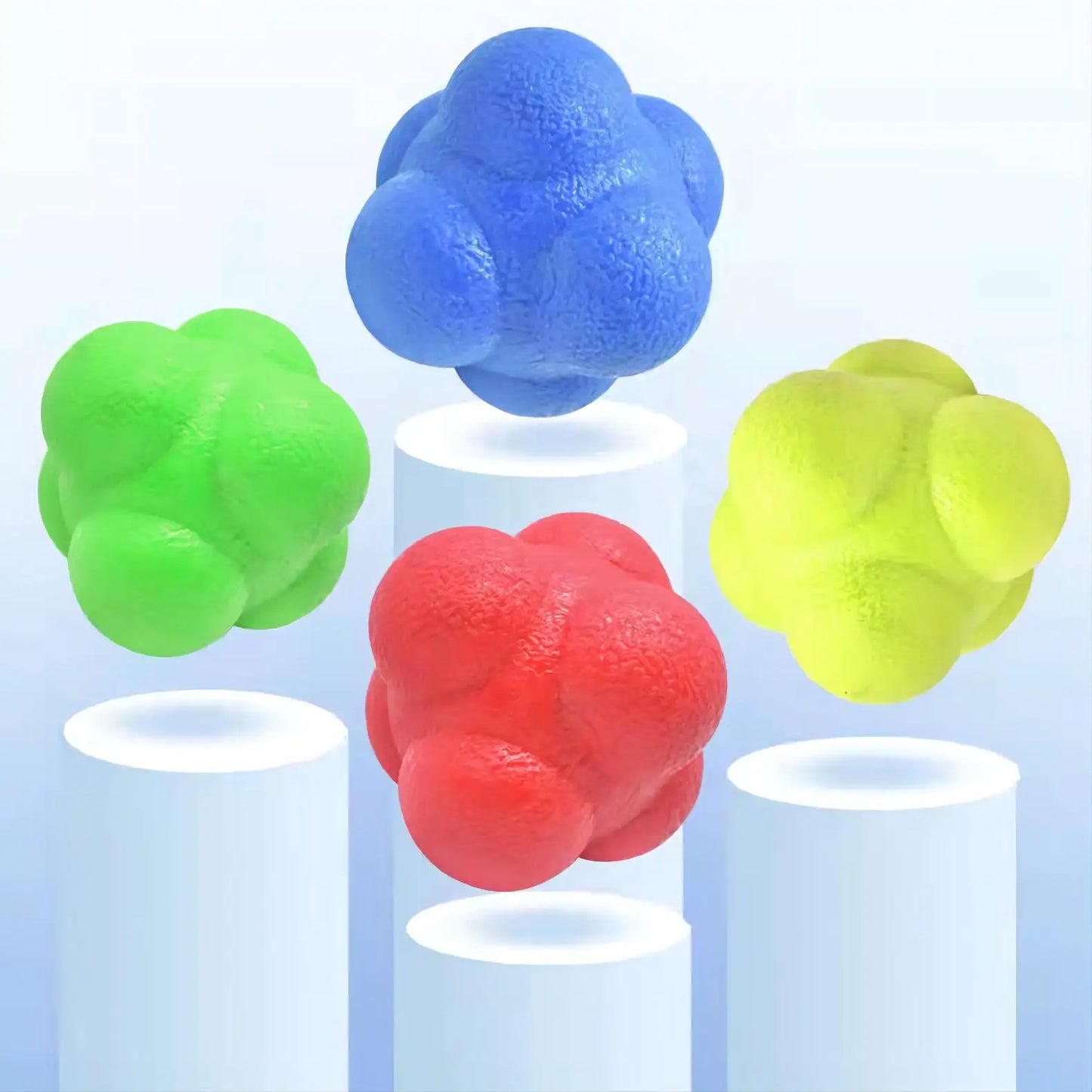 Hexagonal Reaction Ball Speed Agility Training Silicone Ball Coordination Reflex Sports Fitness Training Ball for Child Adult