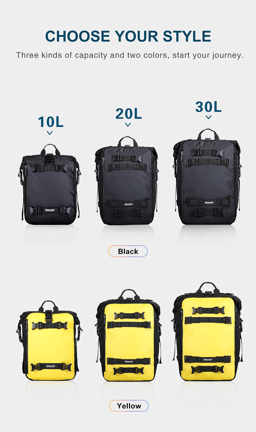 Motorbike Motorcycle Luggage Pack Multi-Function Waterproof Motocross Rear Seat Bag 10L 20L 30L Outdoor Riding Backpack