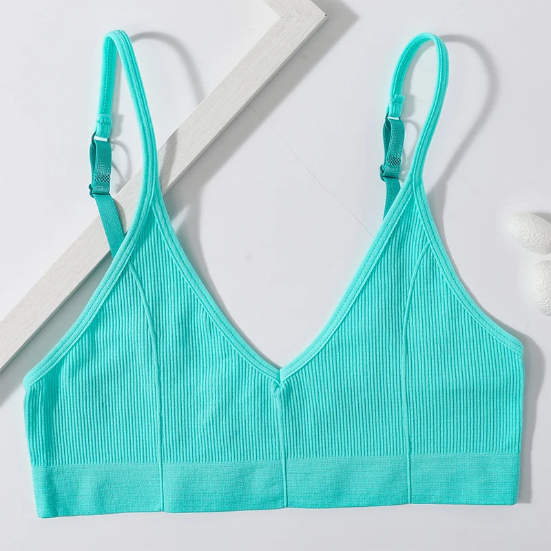 Seamless Tube Tops Women Push Up Bras U-shaped Back Bra Sexy Lingerie Female Brassiere Adjust Straps Ribbed Sports Underwear