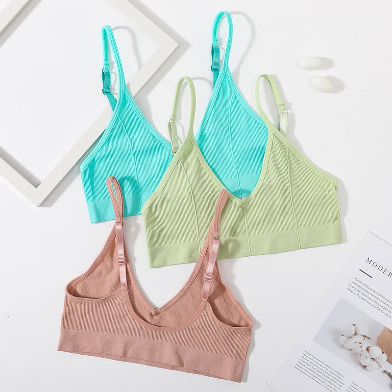 Seamless Tube Tops Women Push Up Bras U-shaped Back Bra Sexy Lingerie Female Brassiere Adjust Straps Ribbed Sports Underwear