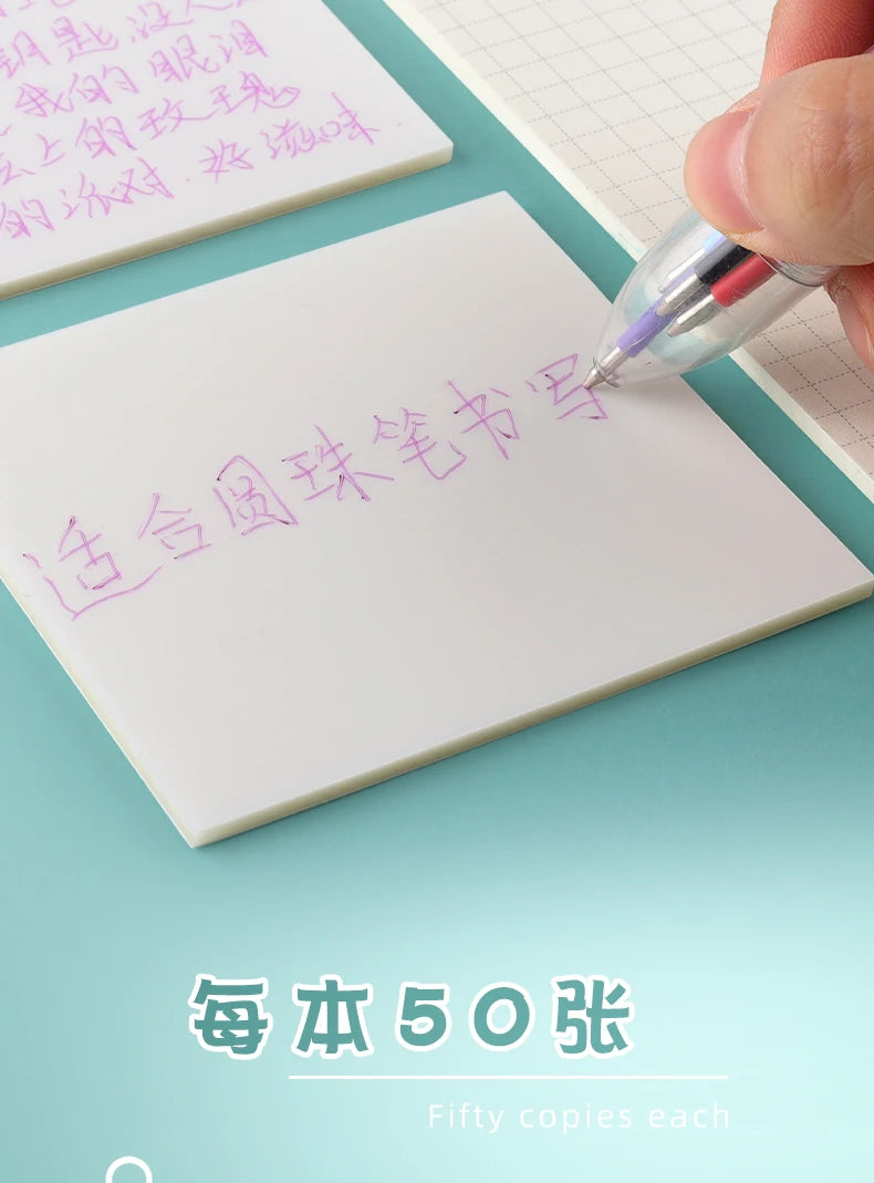 MOHAMM 50/100 Sheets Transparent Waterproof Posted It Sticky Note Pads Notepads Posits for School Stationery Office Supplies
