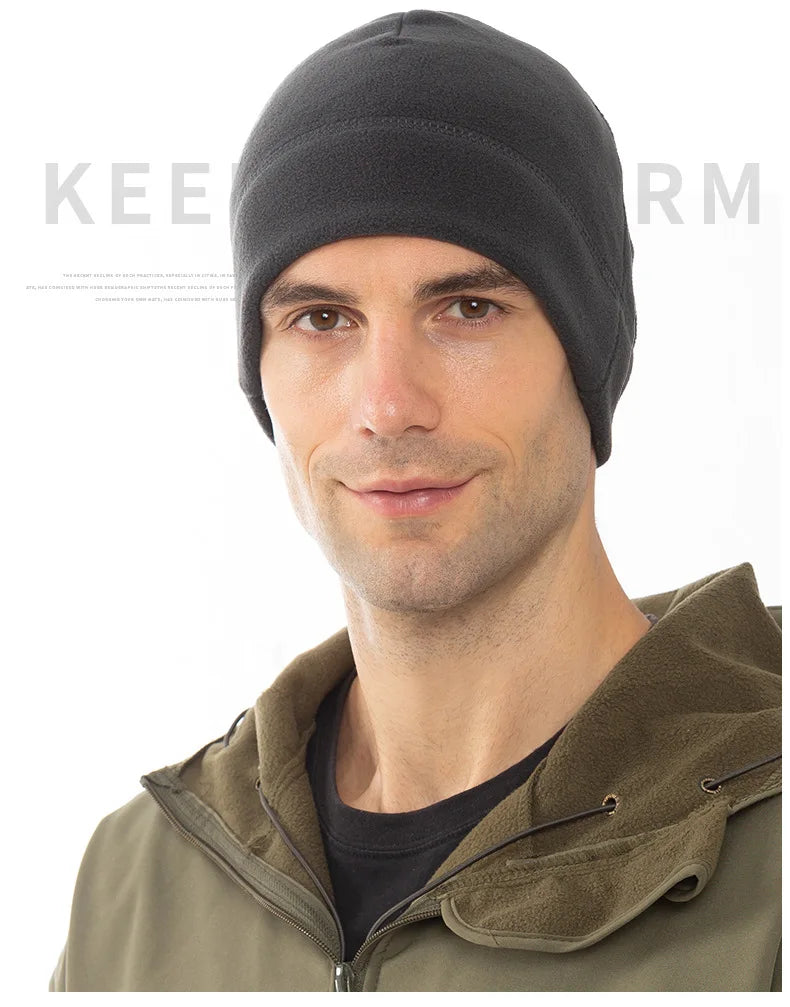 Windproof Women Men Polar Fleece Warm Beanie Hat Cap Male Lady Autumn Winter Soft Comfortable Ski Cycling Cap Hat For Women Men