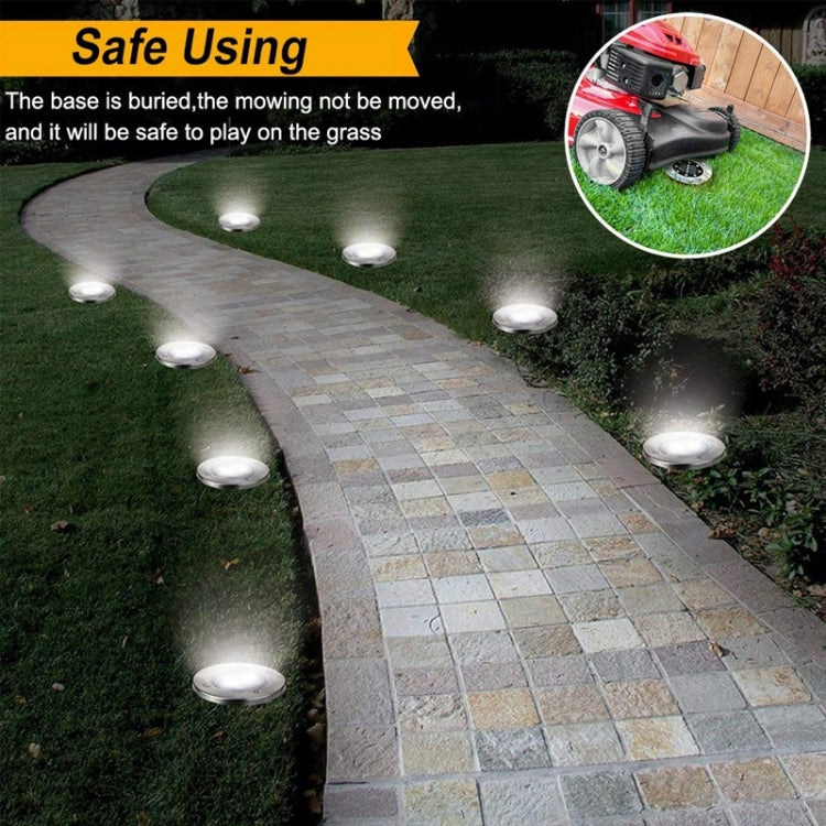 2 PCS 10 LEDs Solar Powered Buried Light Under Ground Lamp IP65 Waterproof Outdoor Garden Street Light, 10 LEDs