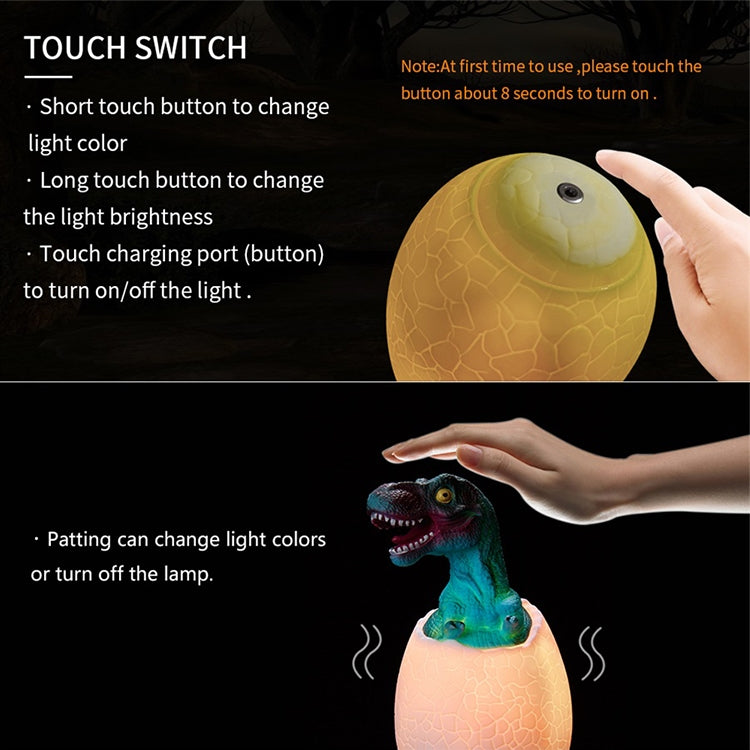 Tyrannosaurus Shape Creative Touch 3D Decorative Night Light, 3-color Patting Version, Tyrannosaurus