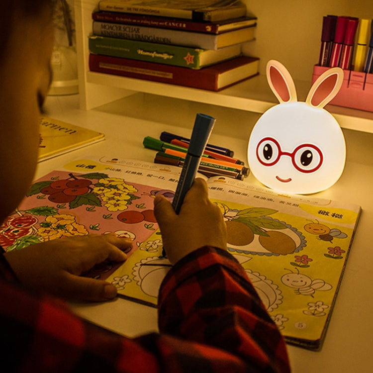 Creative USB Charging LED Decoration Lamp Novelty Gift , Smile Pink Rabbit/USB Charging, Smile Blue Rabbit/USB Charging, Happy Pink Rabbit/USB Charging, Happy Blue Rabbit/USB Charging