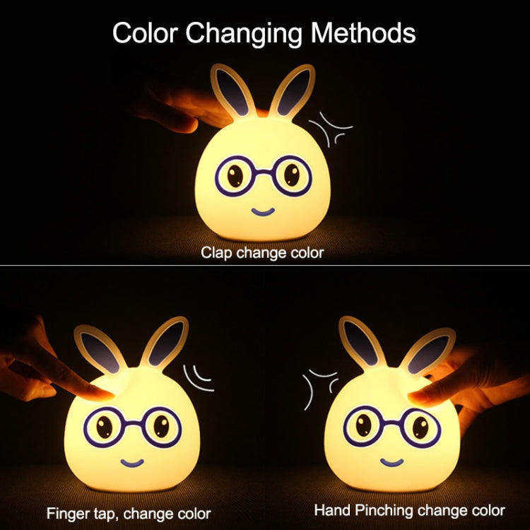 Creative USB Charging LED Decoration Lamp Novelty Gift , Smile Pink Rabbit/USB Charging, Smile Blue Rabbit/USB Charging, Happy Pink Rabbit/USB Charging, Happy Blue Rabbit/USB Charging