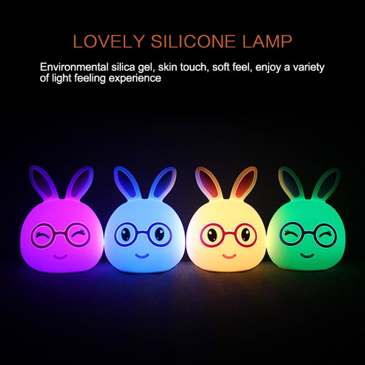 Creative USB Charging LED Decoration Lamp Novelty Gift , Smile Pink Rabbit/USB Charging, Smile Blue Rabbit/USB Charging, Happy Pink Rabbit/USB Charging, Happy Blue Rabbit/USB Charging