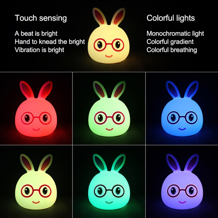 Creative USB Charging LED Decoration Lamp Novelty Gift , Smile Pink Rabbit/USB Charging, Smile Blue Rabbit/USB Charging, Happy Pink Rabbit/USB Charging, Happy Blue Rabbit/USB Charging
