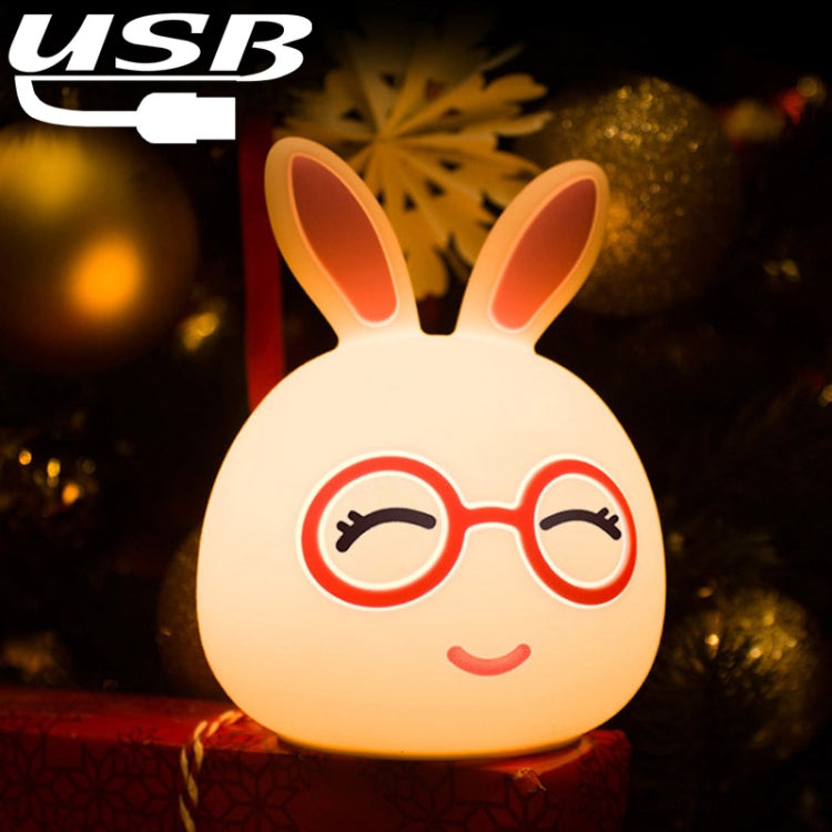 Creative USB Charging LED Decoration Lamp Novelty Gift , Smile Pink Rabbit/USB Charging, Smile Blue Rabbit/USB Charging, Happy Pink Rabbit/USB Charging, Happy Blue Rabbit/USB Charging