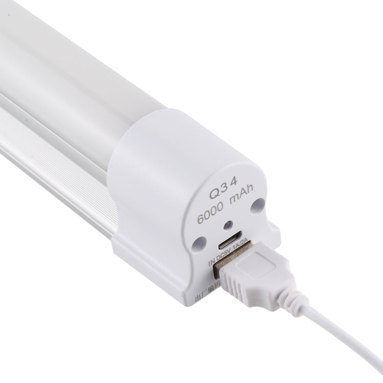 Q34 34cm White + Red USB LED Strip Light Portable 5V 650mA 5500-6500K with Switch, 34cm