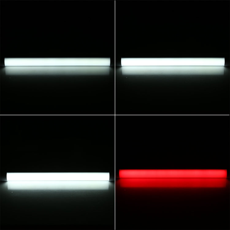 Q34 34cm White + Red USB LED Strip Light Portable 5V 650mA 5500-6500K with Switch, 34cm