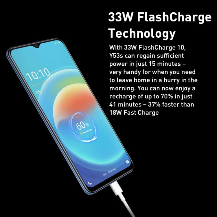 Dual Back Cameras, Side Fingerprint Identification, 5000mAh Battery, 6.58 inch Android 11.0 OriginOS 1.0 Qualcomm Snapdragon 480 Octa Core up to 2.0GHz, OTG, Network: 5G, 8GB+128GB