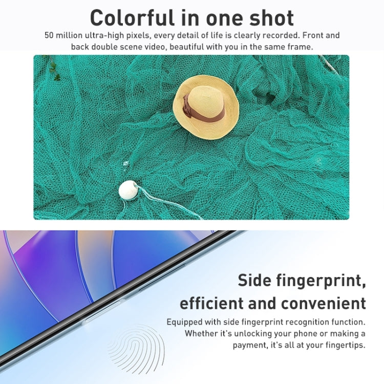 Dual Back Cameras, Side Fingerprint Identification, 6000mAh Battery, 6.74 inch Magic UI 6.1 (Android 12) MediaTek Dimensity 700 Octa Core up to 2.2GHz, Network: 5G, Not Support Google Play, 6GB+128GB