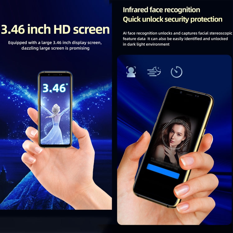 Infrared Face Recognition, 3.46 inch Android 6.0 MTK6737 Quad Core up to 1.1GHz, BT, WiFi, FM, Network: 4G, GPS, Dual SIM, 3GB+32GB