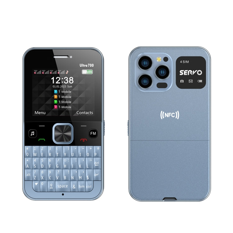 SERVO U700, 2.4 inch, MTK6261D, 58 Full Keyboards, Support Bluetooth, FM, NFC, Quick Dial, Flashlight, GSM, Quad SIM