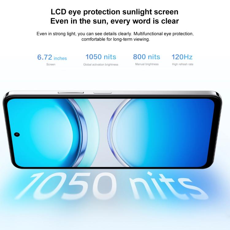 vivo Y300t, 8GB+256GB, Face ID / Side Fingerprint, 6.72 inch Android 15 OriginOS 5 Dimensity 7300 Octa Core, OTG, NFC, Network: 5G, 8GB+256GB
