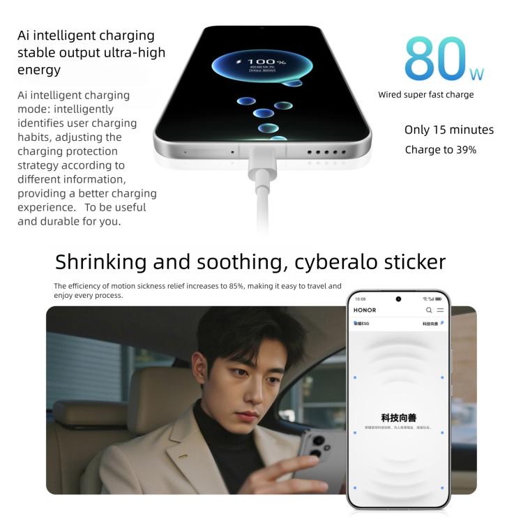 Honor 400, 12GB+512GB, Screen Fingerprint, 6.55 inch MagicOS 9.0 / Android 15 Snapdragon 7 Gen 4 Octa Core, Network: 5G, NFC, OTG, Honor 400, 12GB+512GB